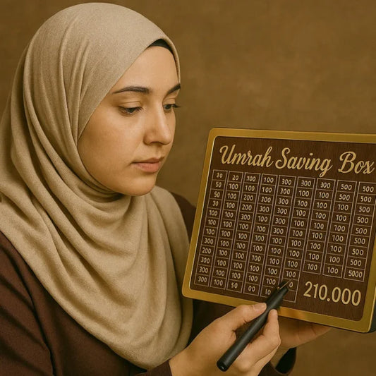 Umrah Saving Box – Save Rs. 210,000 | High-Quality Wooden Money Box for Daily Saving
