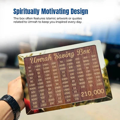 Umrah Saving Box – Save Rs. 210,000 | High-Quality Wooden Money Box for Daily Saving